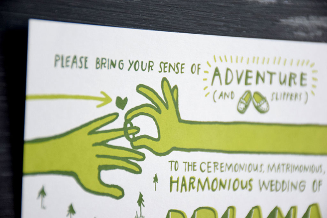 Illustrated Camp Wedding Invitations by Brainstorm / Oh So Beautiful Paper