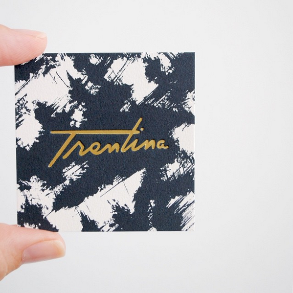 Trentina Navy and Gold Foil Business Cards / Design by Christine Wisnieski