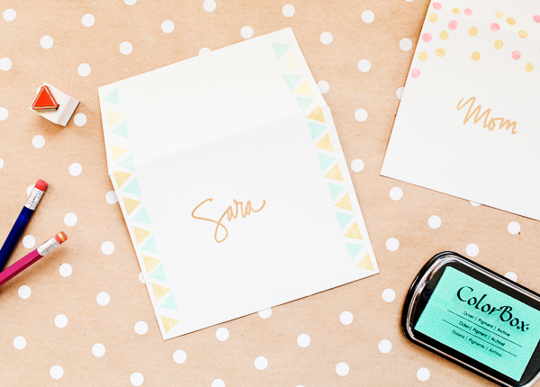 DIY Colorful Rubber Stamped Envelopes by Oh So Beautiful Paper
