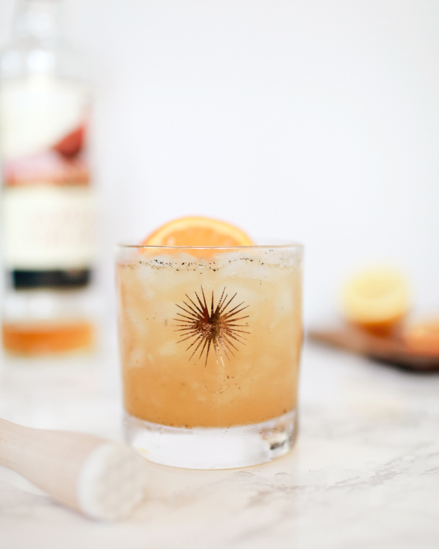 Orange-Vanilla Bean Scotch Smash Cocktail Recipe / Liquorary for Oh So Beautiful Paper