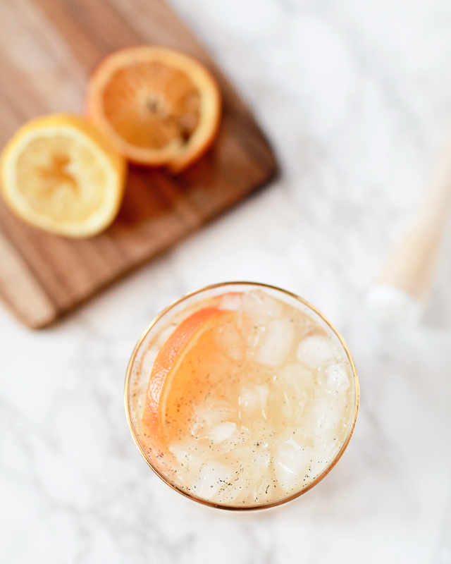 Orange-Vanilla Bean Scotch Smash Cocktail Recipe / Liquorary for Oh So Beautiful Paper