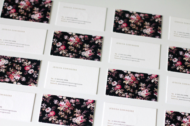 Jessica Comingore Floral Double Sided Business Cards / Printed by PresshausLA