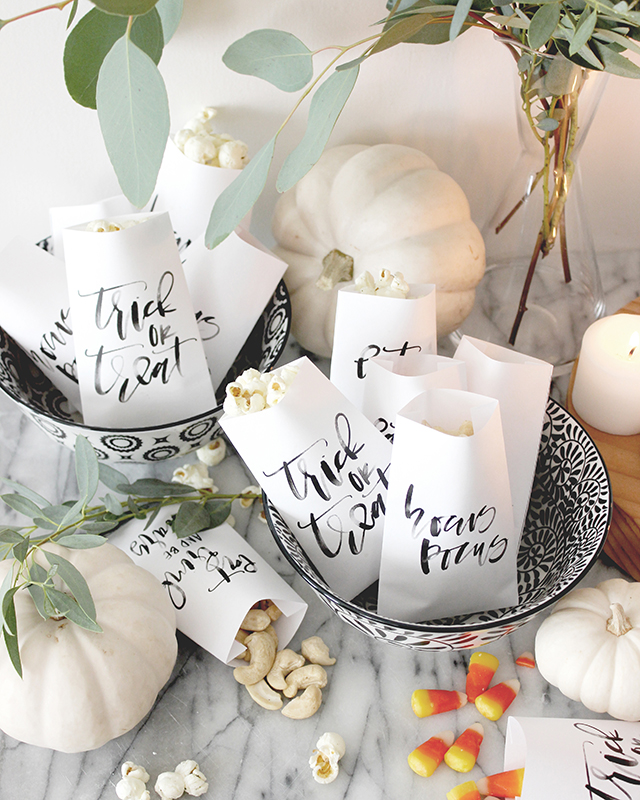 Printable Calligraphy Halloween Favor Bag / A Fabulous Fete for Oh So Beautiful Paper
