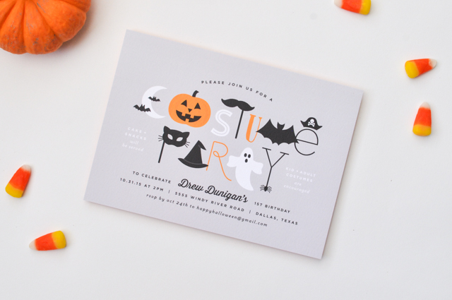 Halloween First Birthday Costume Party Invitations by Lauren Chism Fine Papers / Oh So Beautiful Paper