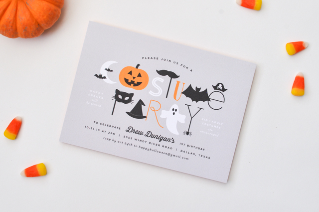 Halloween First Birthday Costume Party Invitations