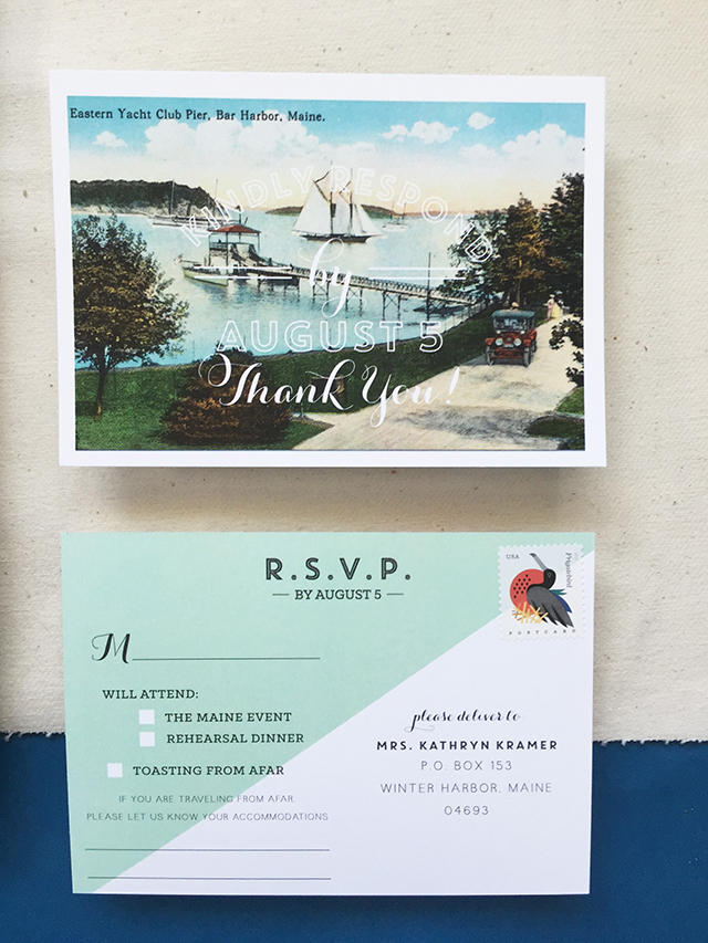 Maine Moose Gold Foil Wedding Invitations by Charm and Fig / Oh So Beautiful Paper