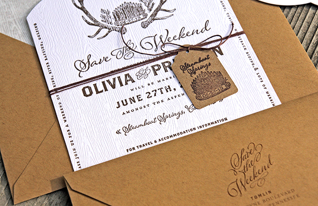 Rustic Watercolor Colorado Wedding Invitations by Tenn Hens Design / Oh So Beautiful Paper