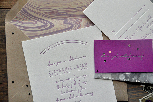 Whimsical Marbled Wedding Invitations by Darling and Pearl / Oh So Beautiful Paper