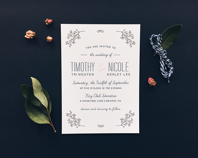 Whimsical Pink and Navy Wedding Invitations by Designed by Jaclyn / Oh So Beautiful Paper