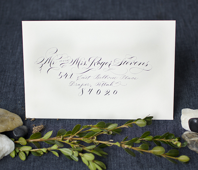 Classic Hand Calligraphed Wedding Invitations by Melissa Esplin / Oh So Beautiful Paper