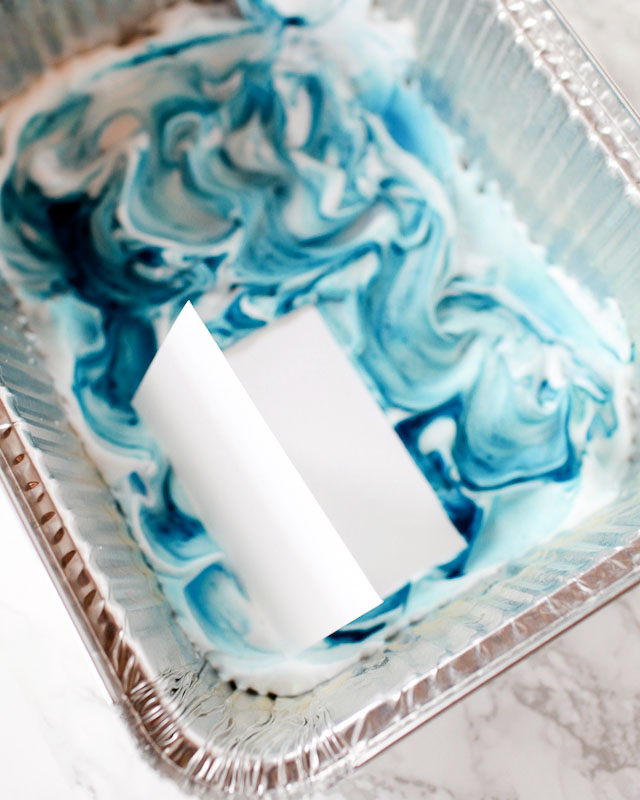 DIY Marbled Indigo and Gold Place Cards