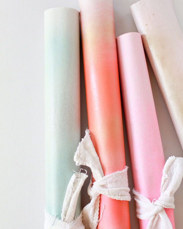 DIY Spray Painted Gift Wrap / Oh So Beautiful Paper