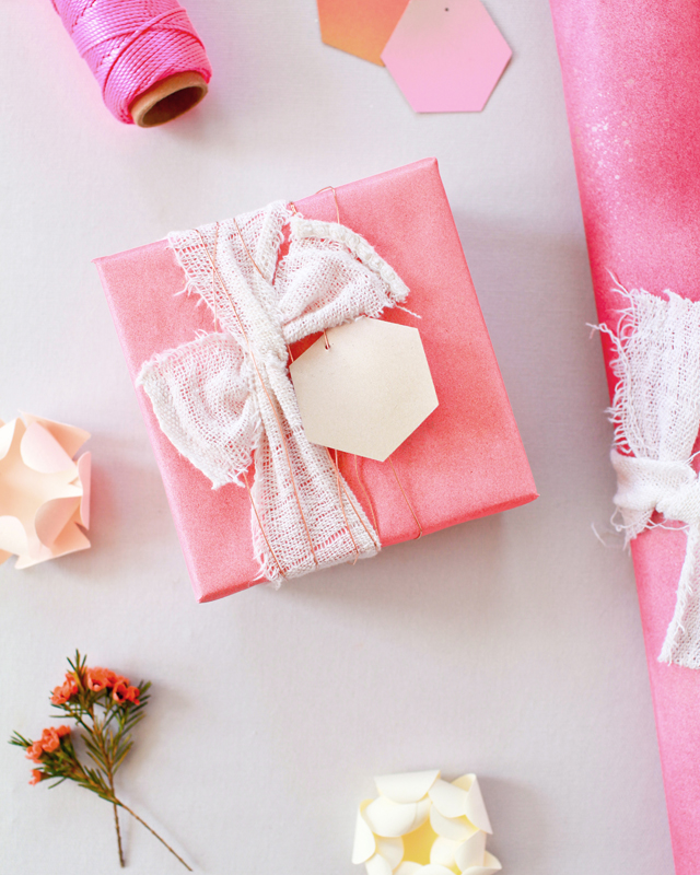 DIY Spray Painted Gift Wrap / Oh So Beautiful Paper
