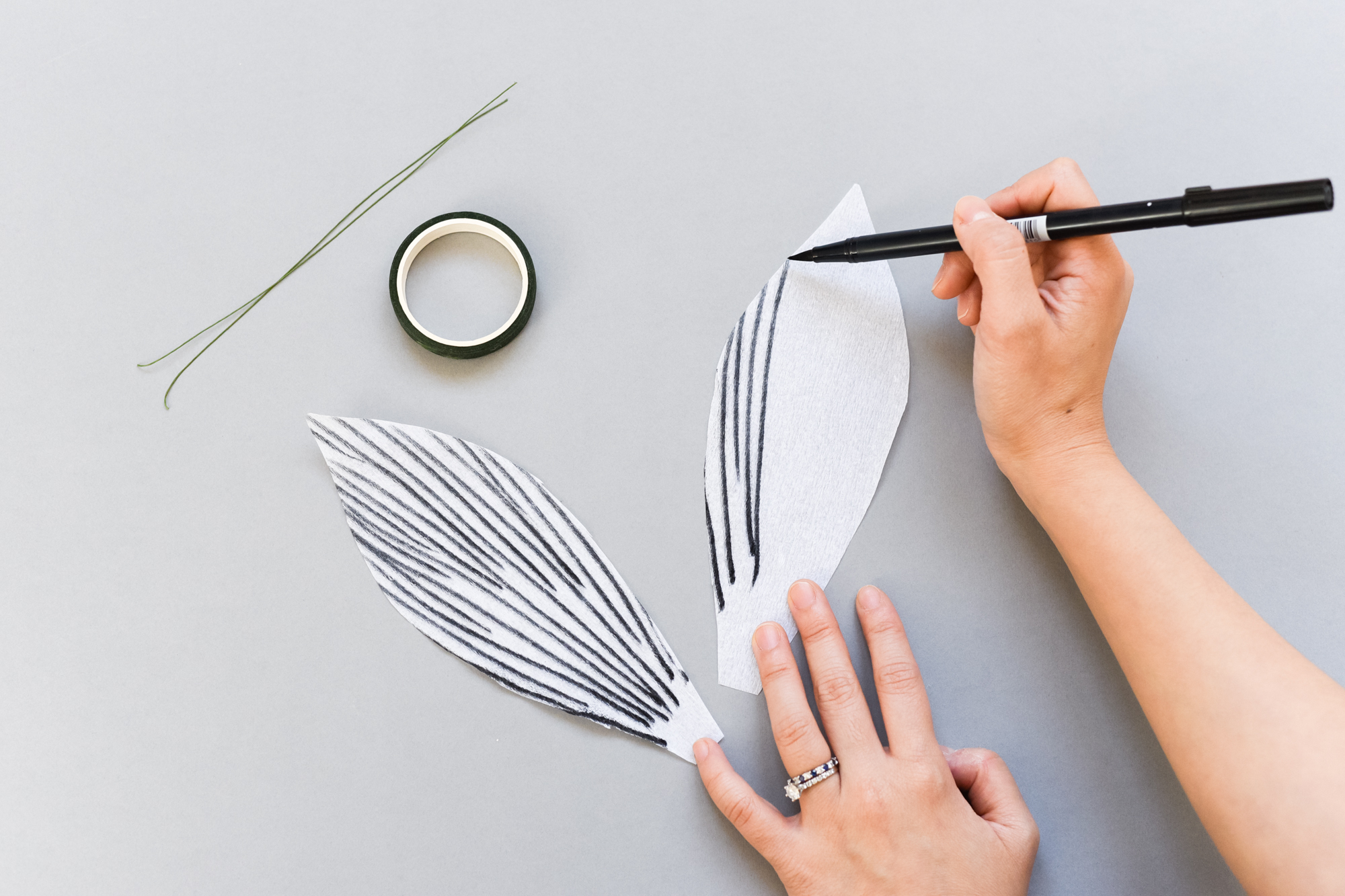 DIY Black and White Pop Art Paper Flowers