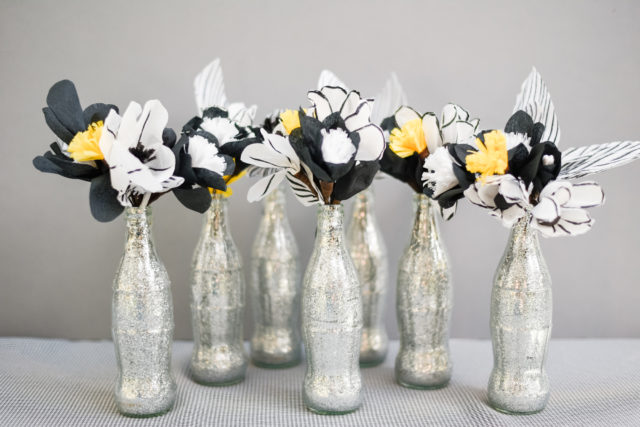 DIY Black and White Pop Art Paper Flowers / Erin Hung of BerinMade London for Oh So Beautiful Paper