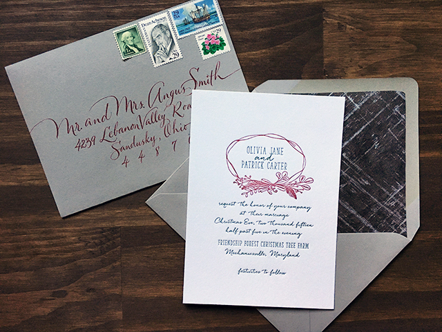 Christmas Eve Wedding Invitations by Darling & Pearl / Oh So Beautiful Paper