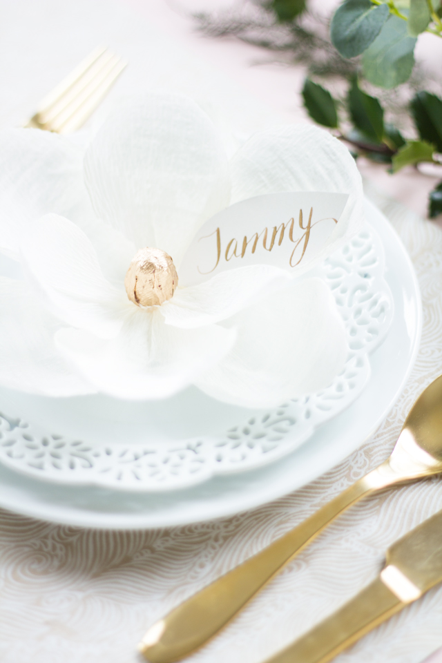 Paper Flower Magnolia Holiday Place Settings / Appetite Paper for Oh So Beautiful Paper
