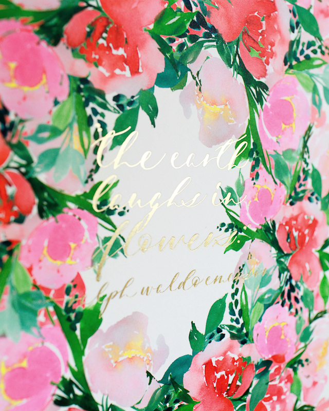The Earth Laughs in Flowers Calligraphy Art Print / Mon Voir Co. + Oh So Beautiful Paper