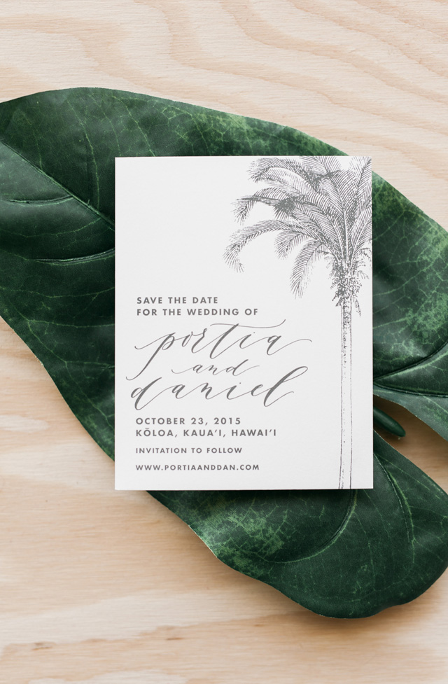 Tropical Hawaiian Calligraphy Wedding Invitations by Cast Calligraphy /  Photo by Orange Photographie / Oh So Beautiful Paper