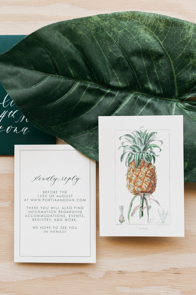 Tropical Hawaiian Calligraphy Wedding Invitations by Cast Calligraphy /  Photo by Orange Photographie / Oh So Beautiful Paper