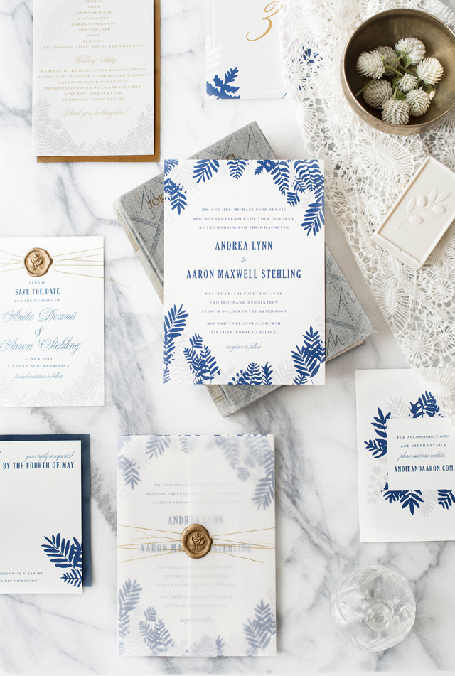 Modern Fern Wedding Invitations by Hello Tenfold / Oh So Beautiful Paper