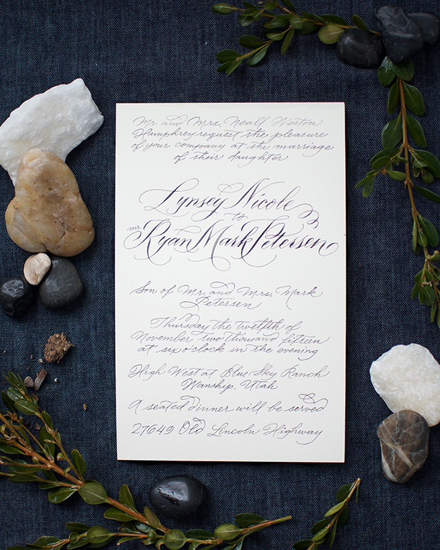 Classic Hand Calligraphed Wedding Invitations by Melissa Esplin / Oh So Beautiful Paper