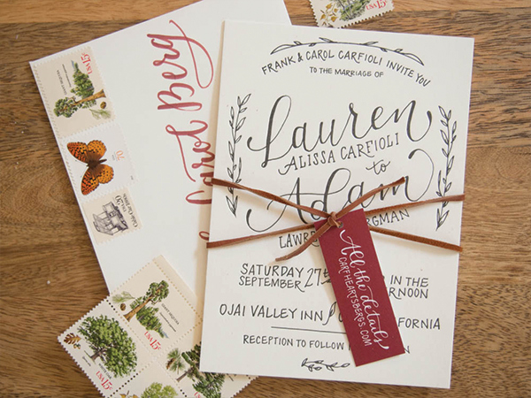 Hand Lettered Rustic Wedding Invitations by Bright Room Studio / Oh So Beautiful Paper