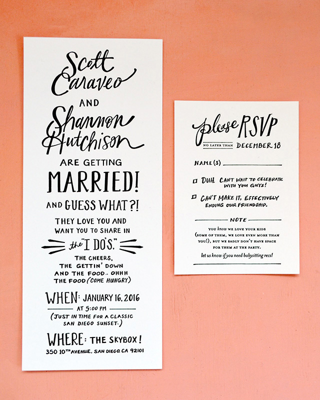 Hand Lettered San Diego Wedding Invitations by Odd Daughter Paper Co. / Oh So Beautiful Paper