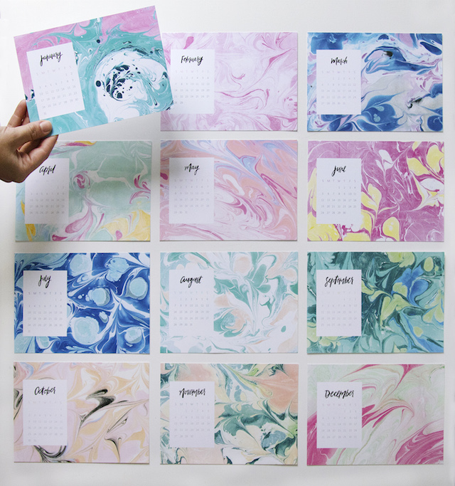 May Designs Marbled Calendar / Oh So Beautiful Paper