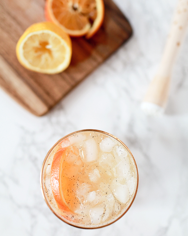 The Best Cocktail Recipes of 2015: Orange Vanilla Bean Scotch Smash Cocktail Recipe by Liquorary for Oh So Beautiful Paper