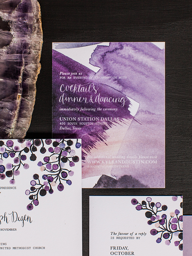 The Art of Opposites Watercolor Wedding Invitations by Lovely Paper Things / Oh So Beautiful Paper