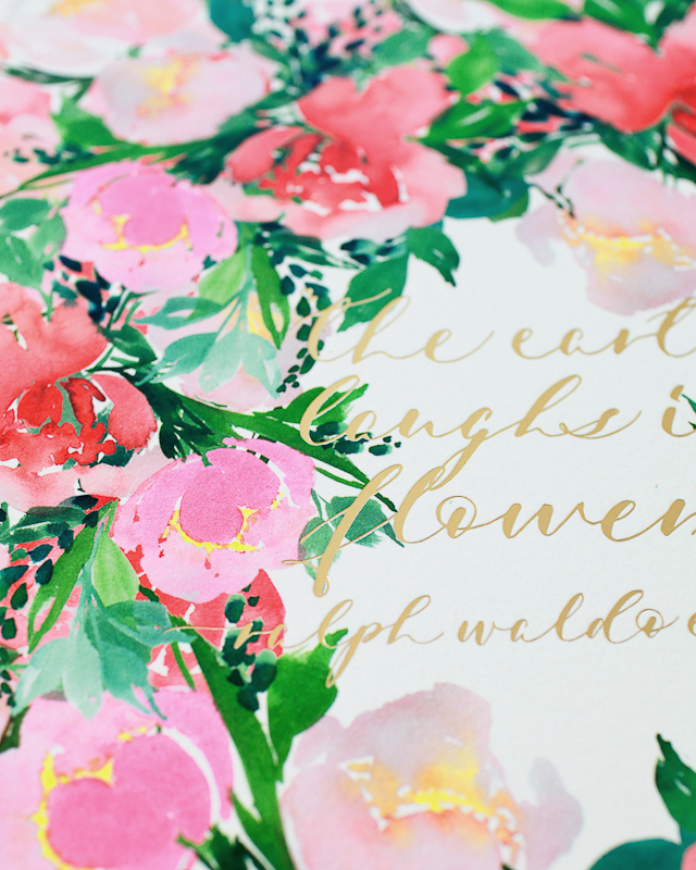 The Earth Laughs in Flowers / Oh So Beautiful Paper + Mon Voir Calligraphy Collaboration