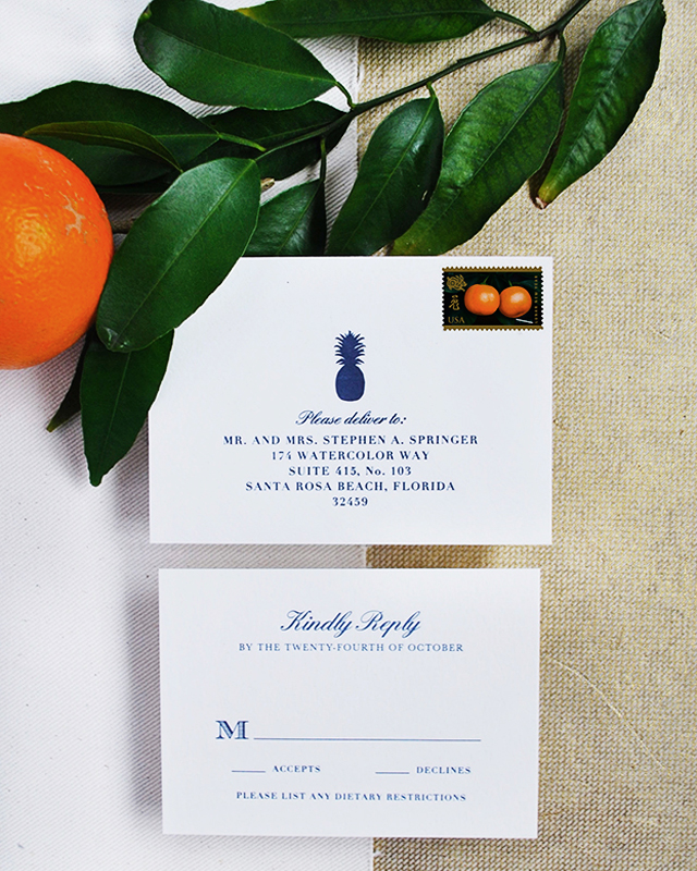 Tropical Banana Leaf Wedding Invitations by Charm & Fig / Oh So Beautiful Paper