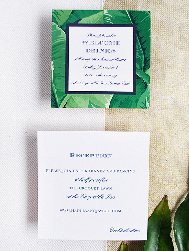Tropical Banana Leaf Wedding Invitations by Charm & Fig / Oh So Beautiful Paper