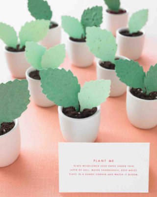 Wedding Stationery Inspiration: Favors / Leaves made of seed paper by Martha Stewart Weddings via Oh So Beautiful Paper