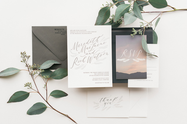 Glacier Montana Calligraphy Wedding Invitations by Cast Calligraphy / Oh So Beautiful Paper