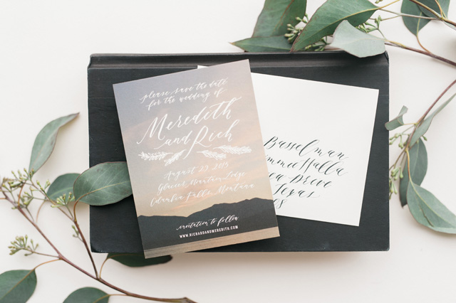 Glacier Montana Calligraphy Wedding Invitations by Cast Calligraphy / Oh So Beautiful Paper
