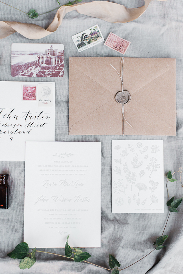 Romantic Botanical Winter Wedding Invitations by Swell Press Paper Co. / Oh So Beautiful Paper