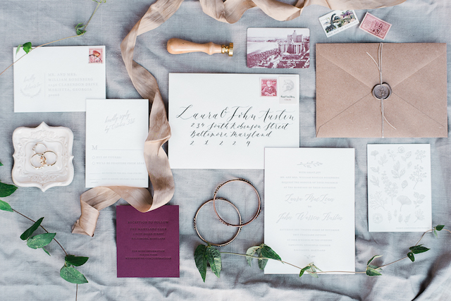 Romantic Botanical Winter Wedding Invitations by Swell Press Paper Co. / Oh So Beautiful Paper