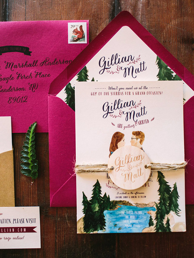 Rustic Woodland Watercolor Wedding Invitations by Wide Eyes Paper Co. / Oh So Beautiful Paper