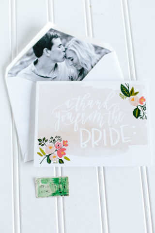 Whimsically Illustrated Floral Calligraphy Wedding Invitations by Eleven And West / Oh So Beautiful Paper