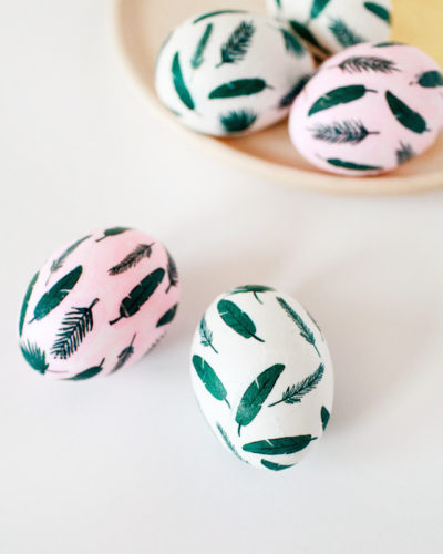 DIY Tropical Leaf Easter Eggs