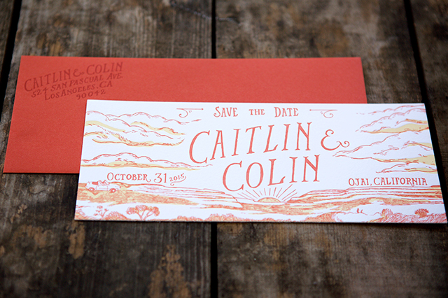 Sunrise Letterpress Wedding Save the Dates by Shipwright & Co. / Oh So Beautiful Paper