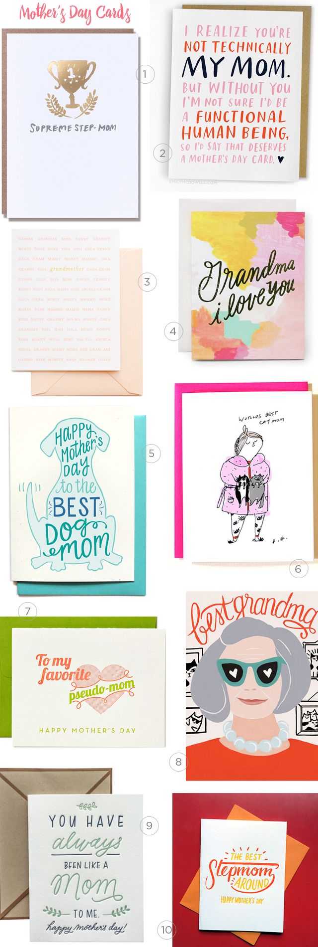 Mother's Day Card Round Up for Step-moms, Grandmothers, and other mother figures / Oh So Beautiful Paper