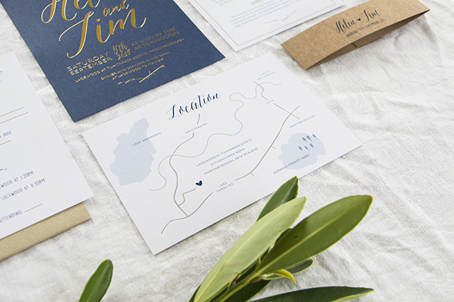 Elegant Gold Foil and Navy Wedding Invitations by Make Hey / Oh So Beautiful Paper