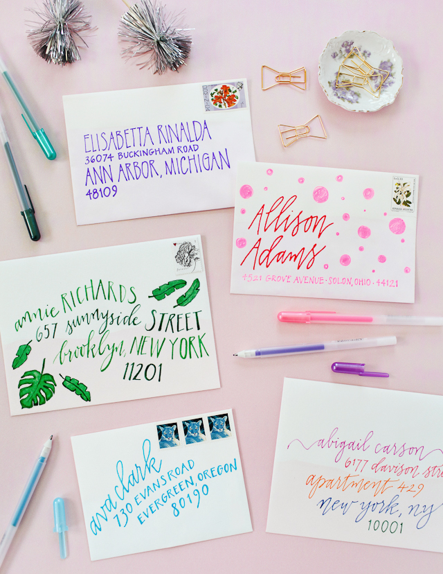 DIY Colorful Envelope Address Ideas with Sakura of America Glaze and Soufflé Pens / Oh So Beautiful Paper