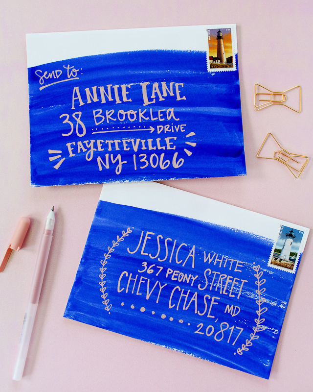 DIY Colorful Envelope Address Ideas with Sakura of America Glaze and SoufflÃ© Pens / Oh So Beautiful Paper