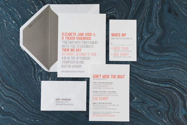 Modern Neon Typography Wedding Invitations by Smudge Ink / Oh So Beautiful Paper