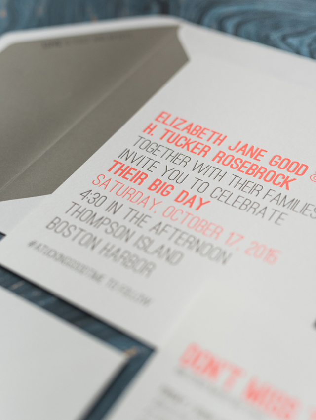 Modern Neon Typography Wedding Invitations by Smudge Ink / Oh So Beautiful Paper