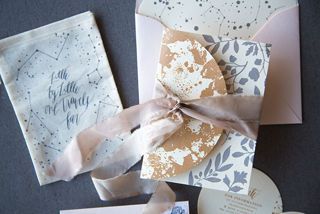 Moon and Stars Wedding Invitations by Lovely Paper Things / Oh So Beautiful Paper